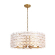 Load image into Gallery viewer, Farmhouze Light - French Country Luxe Glass Flower Round Drum Cage Chandelier - Chandelier - Gold -