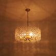Load image into Gallery viewer, Farmhouze Light - French Country Luxe Glass Flower Round Drum Cage Chandelier - Chandelier - Gold -