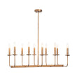 Load image into Gallery viewer, Farmhouze Light - French Country Luxe Linear Candle Kitchen Island Pendant - Chandelier - Antique Brass -