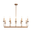 Load image into Gallery viewer, Farmhouze Light - French Country Luxe Linear Candle Kitchen Island Pendant - Chandelier - Antique Brass -