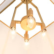 Load image into Gallery viewer, Farmhouze Light - French Country Tapered Square Fabric Lantern Pendant Light - Chandelier - White Fabric +Brass Finish -