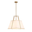 Load image into Gallery viewer, Farmhouze Light - French Country Tapered Square Fabric Lantern Pendant Light - Chandelier - White Fabric +Brass Finish -