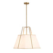Load image into Gallery viewer, Farmhouze Light - French Country Tapered Square Fabric Lantern Pendant Light - Chandelier - White Fabric +Brass Finish -