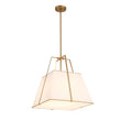 Load image into Gallery viewer, Farmhouze Light - French Country Tapered Square Fabric Lantern Pendant Light - Chandelier - White Fabric +Brass Finish -