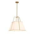 Load image into Gallery viewer, Farmhouze Light - French Country Tapered Square Fabric Lantern Pendant Light - Chandelier - White Fabric +Brass Finish -