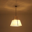Load image into Gallery viewer, Farmhouze Light - French Country Tapered Square Fabric Lantern Pendant Light - Chandelier - White Fabric +Brass Finish -