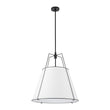 Load image into Gallery viewer, Farmhouze Light - French Farmhouse Tapered Drum Fabric Lantern Pendant Light - Chandelier - White+Black - 15in -