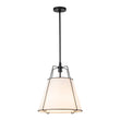 Load image into Gallery viewer, Farmhouze Light - French Farmhouse Tapered Drum Fabric Lantern Pendant Light - Chandelier - White+Black - 15in -