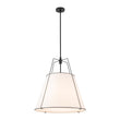 Load image into Gallery viewer, Farmhouze Light - French Farmhouse Tapered Drum Fabric Lantern Pendant Light - Chandelier - White+Black - 23in -