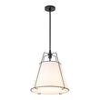 Load image into Gallery viewer, Farmhouze Light - French Farmhouse Tapered Drum Fabric Lantern Pendant Light - Chandelier - White+Black - 23in -