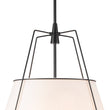 Load image into Gallery viewer, Farmhouze Light - French Farmhouse Tapered Drum Fabric Lantern Pendant Light - Chandelier - White+Black - 23in -