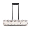 Load image into Gallery viewer, Farmhouze Light - French Luxe Glass Flower Wide Cage Kitchen Island Pendant - Chandelier - Black -