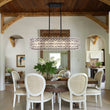 Load image into Gallery viewer, Farmhouze Light - French Luxe Glass Flower Wide Cage Kitchen Island Pendant - Chandelier - Black -