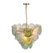 Load image into Gallery viewer, Farmhouze Light - French Luxury Green Swirl Glass Round Tiered Chandelier - Chandelier - 23 in -