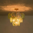 Load image into Gallery viewer, Farmhouze Light - French Luxury Green Swirl Glass Round Tiered Chandelier - Chandelier - 23 in -