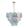 Load image into Gallery viewer, Farmhouze Light - French Luxury Green Swirl Glass Round Tiered Chandelier - Chandelier - 23 in -