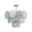 Load image into Gallery viewer, Farmhouze Light - French Luxury Green Swirl Glass Round Tiered Chandelier - Chandelier - 23 in -