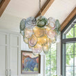 Load image into Gallery viewer, Farmhouze Light - French Luxury Green Swirl Glass Round Tiered Chandelier - Chandelier - 23 in -