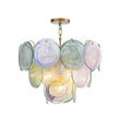 Load image into Gallery viewer, Farmhouze Light - French Luxury Green Swirl Glass Round Tiered Chandelier - Chandelier - 23 in -