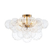 Load image into Gallery viewer, Farmhouze Light - Glam 3 - Light Water Glass Globe Bubble Flush Mount Chandelier - Chandelier - Brass -