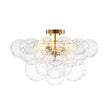 Load image into Gallery viewer, Farmhouze Light - Glam 3 - Light Water Glass Globe Bubble Flush Mount Chandelier - Chandelier - Brass -
