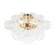Load image into Gallery viewer, Farmhouze Light - Glam 3 - Light Water Glass Globe Bubble Flush Mount Chandelier - Chandelier - Brass -