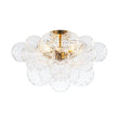 Load image into Gallery viewer, Farmhouze Light - Glam 3 - Light Water Glass Globe Bubble Flush Mount Chandelier - Chandelier - Brass -