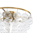 Load image into Gallery viewer, Farmhouze Light - Glam 6 - Light Cascading Swirled Glass Bubble Semi Flush - Ceiling Light - Brass -