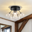 Load image into Gallery viewer, Farmhouze Light - Glam Clear Seeded Glass Bubble Sputnik Ceiling Light - Ceiling Light - Black -