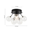 Load image into Gallery viewer, Farmhouze Light - Glam Clear Seeded Glass Bubble Sputnik Ceiling Light - Ceiling Light - Black -