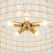 Load image into Gallery viewer, Farmhouze Light - Glam Crystal Accented Drum Lantern Pendant Light - Chandelier - Brass -