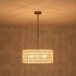 Load image into Gallery viewer, Farmhouze Light - Glam Crystal Accented Drum Lantern Pendant Light - Chandelier - Brass -