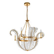 Load image into Gallery viewer, Farmhouze Light - Glam French Crystal Gold Leaf Flower Crystal Chandelier - Chandelier - 4 Bulbs -