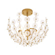 Load image into Gallery viewer, Farmhouze Light - Glam Glass Flower Vine Gold Cage Semi Flush Ceiling Light - Ceiling Light - Gold -