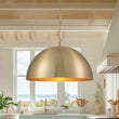 Load image into Gallery viewer, Farmhouze Light - Glam Luxury Gold Oversized Metal Dome Pendant Light - Pendant - 15 in -