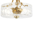 Load image into Gallery viewer, Farmhouze Light - Hammered Texture Glass Round Semi Flush Ceiling Light - Ceiling Light - Gold -