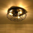 Load image into Gallery viewer, Farmhouze Light - Industrial 3 - Light Black Wire Guard Cage Ceiling Light - Ceiling Light - Black -