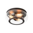 Load image into Gallery viewer, Farmhouze Light - Industrial 3 - Light Seeded Glass Shade Flush Mount Light - Ceiling Light - Oil - Rubbed Bronze -