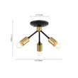 Load image into Gallery viewer, Farmhouze Light - Industrial 3 - Light Semi Flush Sputnik Ceiling Light - Ceiling Light - Black -