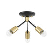 Load image into Gallery viewer, Farmhouze Light - Industrial 3 - Light Semi Flush Sputnik Ceiling Light - Ceiling Light - Black -