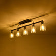 Load image into Gallery viewer, Farmhouze Light - Industrial Black Seeded Glass Linear Island Pendant / Semi Flush - Chandelier - Black -