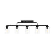 Load image into Gallery viewer, Farmhouze Light - Industrial Black Seeded Glass Linear Island Pendant / Semi Flush - Chandelier - Black -