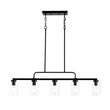 Load image into Gallery viewer, Farmhouze Light - Industrial Black Seeded Glass Linear Island Pendant / Semi Flush - Chandelier - Black -