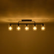 Load image into Gallery viewer, Farmhouze Light - Industrial Black Seeded Glass Linear Island Pendant / Semi Flush - Chandelier - Black -