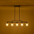 Load image into Gallery viewer, Farmhouze Light - Industrial Black Seeded Glass Linear Island Pendant / Semi Flush - Chandelier - Black -
