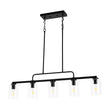 Load image into Gallery viewer, Farmhouze Light - Industrial Black Seeded Glass Linear Island Pendant / Semi Flush - Chandelier - Black -