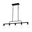 Load image into Gallery viewer, Farmhouze Light - Industrial Black Seeded Glass Linear Island Pendant / Semi Flush - Chandelier - Black -