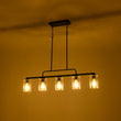 Load image into Gallery viewer, Farmhouze Light - Industrial Black Seeded Glass Linear Island Pendant / Semi Flush - Chandelier - Black -