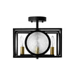 Load image into Gallery viewer, Farmhouze Light - Industrial Candle Style Black Square Cage Semi Flush Light - Ceiling Light - 11.8 in -