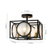 Load image into Gallery viewer, Farmhouze Light - Industrial Candle Style Black Square Cage Semi Flush Light - Ceiling Light - 11.8 in -